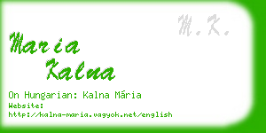 maria kalna business card